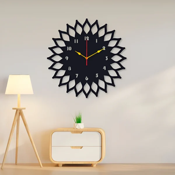 sun flower design wall clock