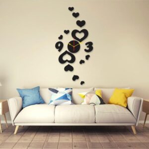 heart design modern wall clock