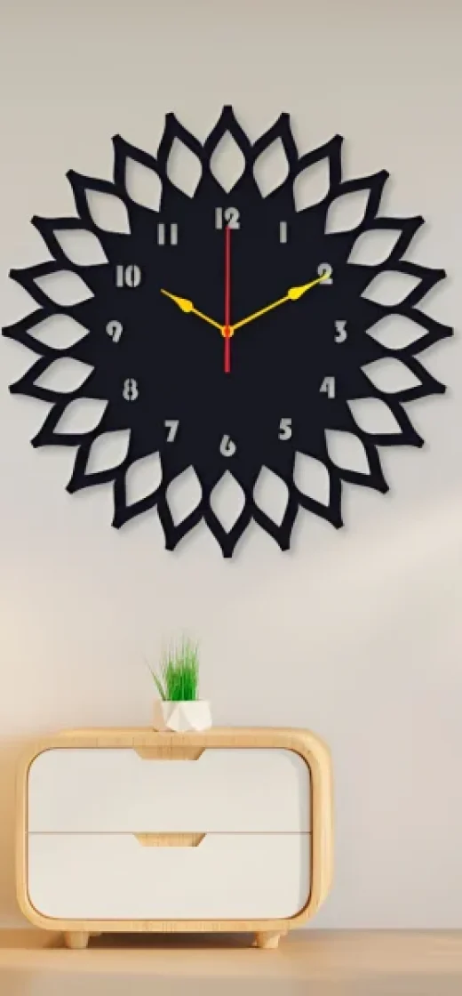 sun flower design wall clock